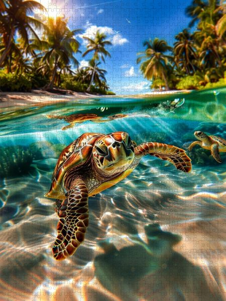 Produktbild: CALVENDO Puzzle Flosse frei f&uuml;rs Abenteuer | 1000 Teile Lege-Gr&ouml;&szlig;e 64x48cm Foto-Puzzle f&uuml;r gl&uuml;ckliche Stunden