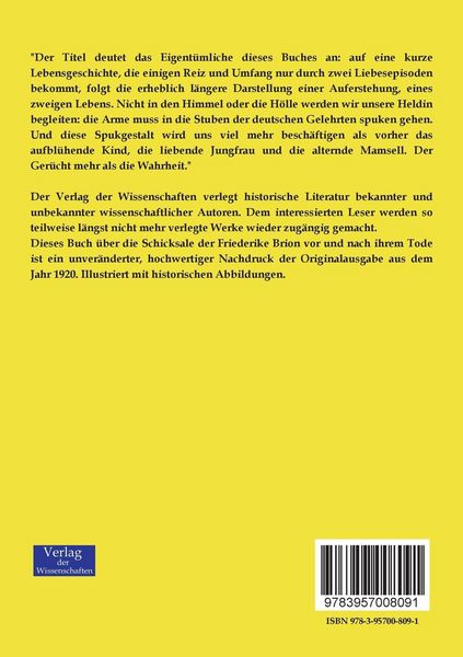 Produktbild: Die Schicksale der Friederike Brion vor und nach ihrem Tode