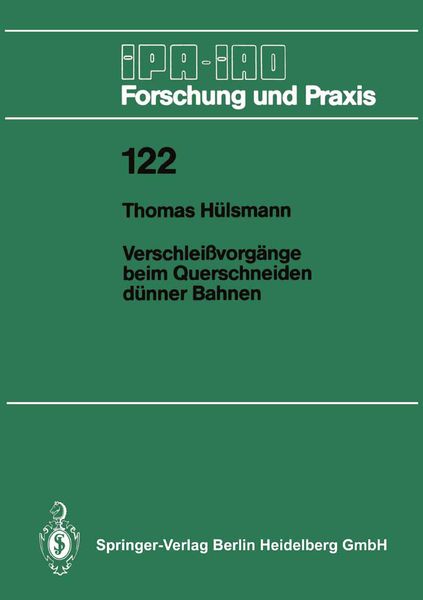 Produktbild: Verschlei&szlig;vorg&auml;nge beim Querschneiden d&uuml;nner Bahnen