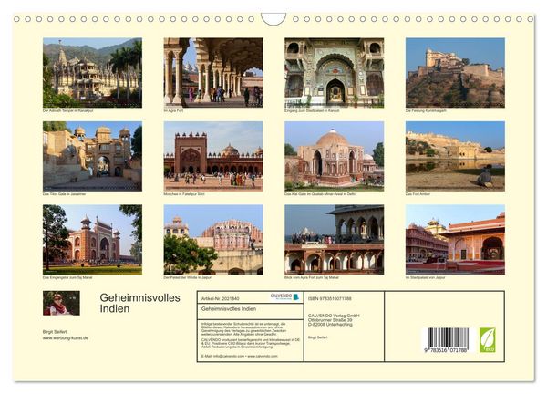 Produktbild: Geheimnisvolles Indien (Wandkalender 2026 DIN A3 quer), CALVENDO Monatskalender