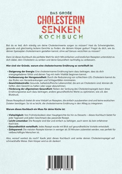 Produktbild: Das gro&szlig;e Cholesterin Senken Kochbuch