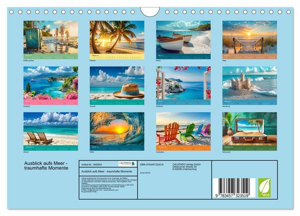 Produktbild: Ausblick aufs Meer - traumhafte Momente (Wandkalender 2026 DIN A4 quer), CALVENDO Monatskalender