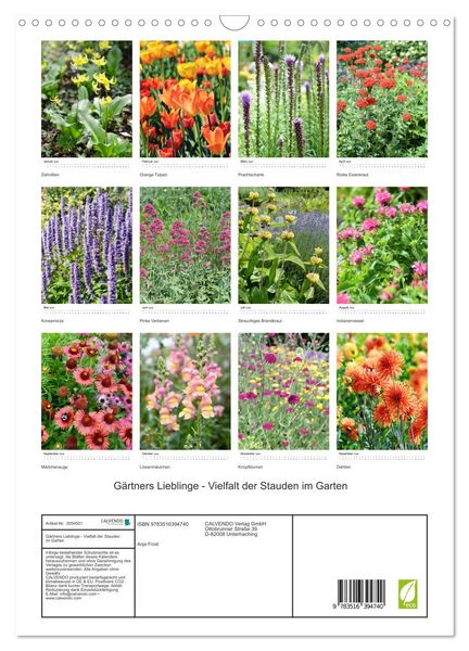 Produktbild: G&auml;rtners Lieblinge - Vielfalt der Stauden im Garten (Wandkalender 2026 DIN A3 hoch), CALVENDO Monatskalender