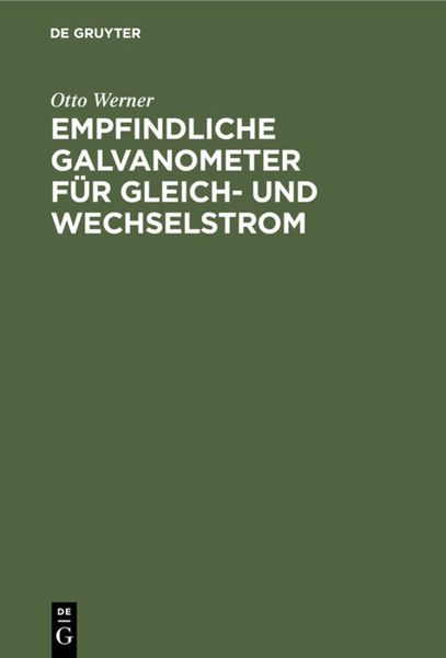 Produktbild: Empfindliche Galvanometer f&uuml;r Gleich- und Wechselstrom