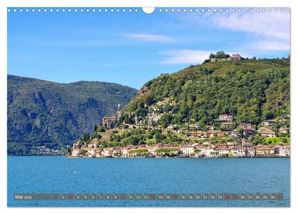 Produktbild: Luganer See - Zwischen Schweizer und Italienischen Alpen (Wandkalender 2026 DIN A3 quer), CALVENDO Monatskalender