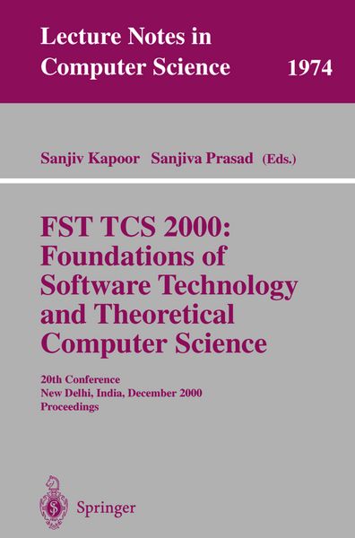 Produktbild: FST TCS 2000: Foundations of Software Technology and Theoretical Science