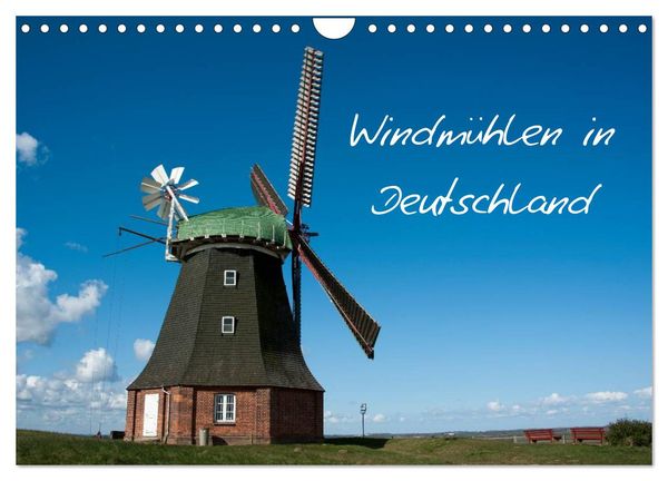 Windmühlen in Deutschland (Wandkalender 2024 DIN A4 quer), CALVENDO Monatskalender