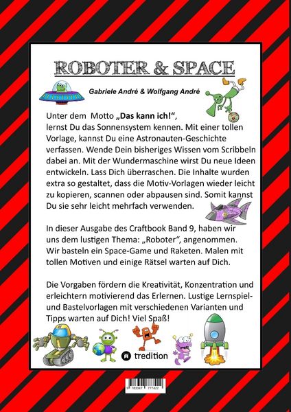 Produktbild: Craftbook - Roboter - Space Game - Coole Motive - R&auml;tsel - Storytelling - Raketen Basteln - Sonnensystem - Ufo