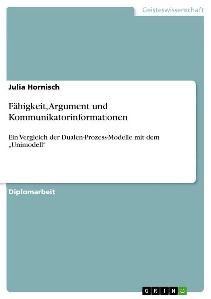 Produktbild: F&auml;higkeit, Argument und Kommunikatorinformationen
