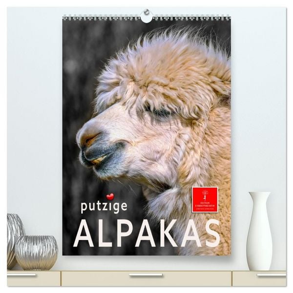 Produktbild: Putzige Alpakas (hochwertiger Premium Wandkalender 2026 DIN A2 hoch), Kunstdruck in Hochglanz