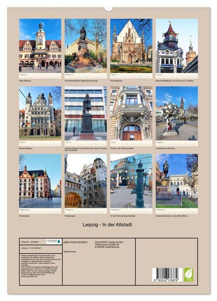 Produktbild: Leipzig - In der Altstadt (hochwertiger Premium Wandkalender 2026 DIN A2 hoch), Kunstdruck in Hochglanz