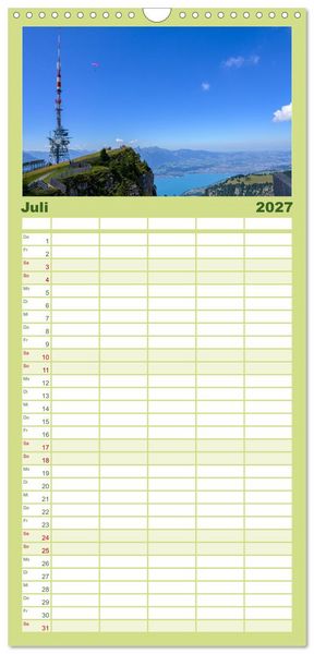Produktbild: Familienplaner 2027 - Berner Oberland - Bergwelten mit 5 Spalten (Wandkalender, 21 x 45 cm) CALVENDO