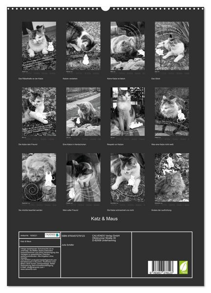Produktbild: Katz & Maus (hochwertiger Premium Wandkalender 2026 DIN A2 hoch), Kunstdruck in Hochglanz