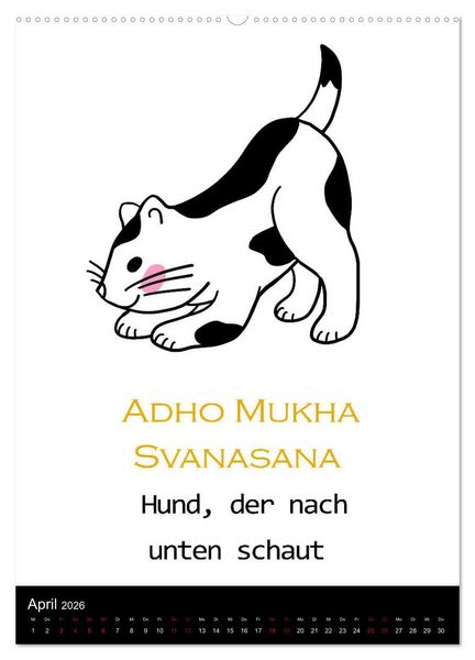 Produktbild: Yogakatzen - ganz entspannt im Hier und Jetzt (Wandkalender 2026 DIN A2 hoch), CALVENDO Monatskalender