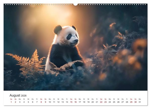 Produktbild: Schwarz auf Wei&szlig; - Der Panda-Kalender (Wandkalender 2026 DIN A2 quer), CALVENDO Monatskalender