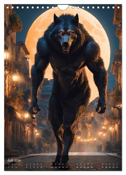 Produktbild: Werw&ouml;lfe - mystischer Mond (Wandkalender 2026 DIN A4 hoch), CALVENDO Monatskalender
