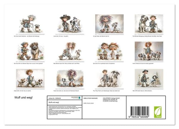 Produktbild: Wuff und weg! (Wandkalender 2026 DIN A4 quer), CALVENDO Monatskalender
