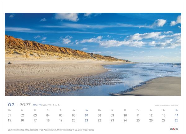 Produktbild: Sylt Panorama-Postkartenkalender 2027 - Hans Jessel