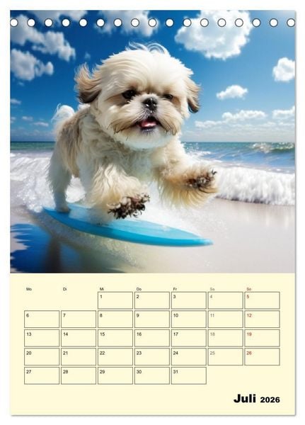 Produktbild: Shih Tzu Alarm. Gl&uuml;ckliche Wuschelk&ouml;pfe (Tischkalender 2026 DIN A5 hoch), CALVENDO Monatskalender
