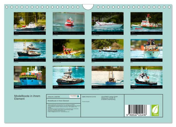 Produktbild: Modellboote in ihrem Element (Wandkalender 2026 DIN A4 quer), CALVENDO Monatskalender