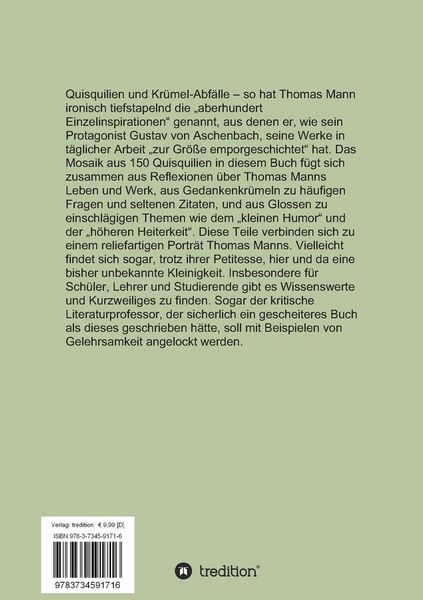 Produktbild: Quisquilien zu Thomas Mann