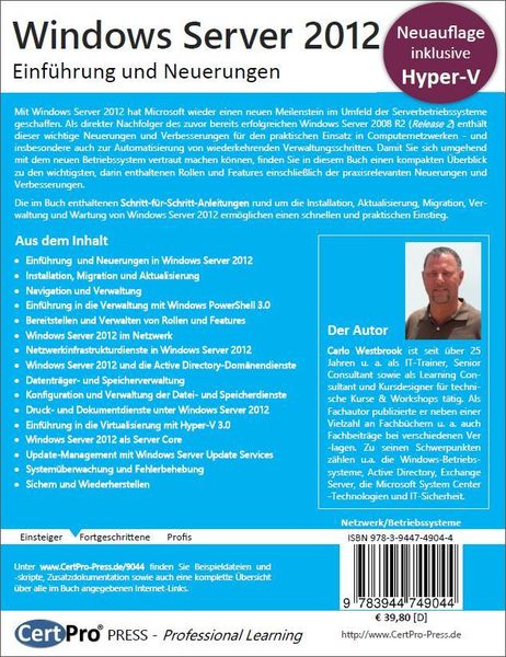 Produktbild: Windows Server 2012 - Einf&uuml;hrung und Neuerungen