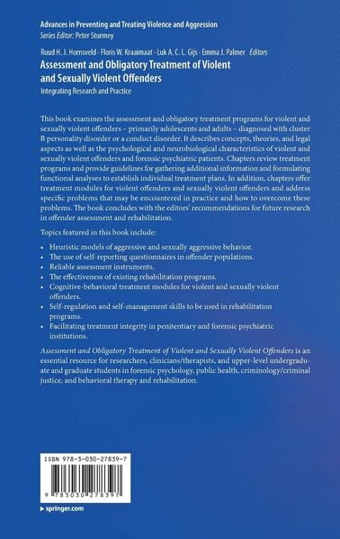 Produktbild: Assessment and Obligatory Treatment of Violent and Sexually Violent Offenders