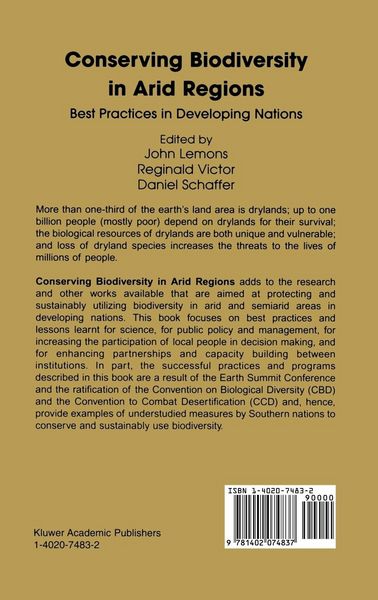 Produktbild: Conserving Biodiversity in Arid Regions