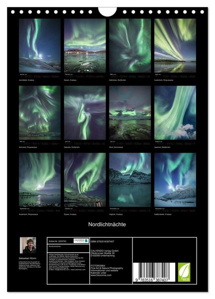 Produktbild: Nordlichtn&auml;chte (Wandkalender 2026 DIN A4 hoch), CALVENDO Monatskalender