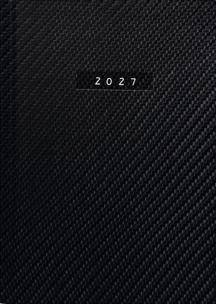 rido/idé 7021812807 Buchkalender Mod. Chefplaner 2027 'Carbon' A5, Kunstleder