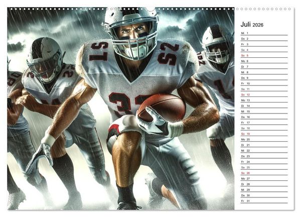 Produktbild: American Football - Durch KI-Technologie zum Leben erweckte Momente (Wandkalender 2026 DIN A2 quer), CALVENDO Monatskalender