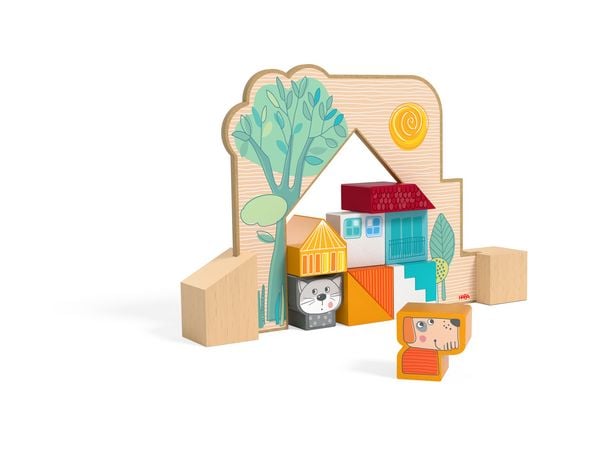 Produktbild: HABA 2012382001 - Stapel-Legespiel Bauspa&szlig; Logik 2in1, 33-teilig, Holz