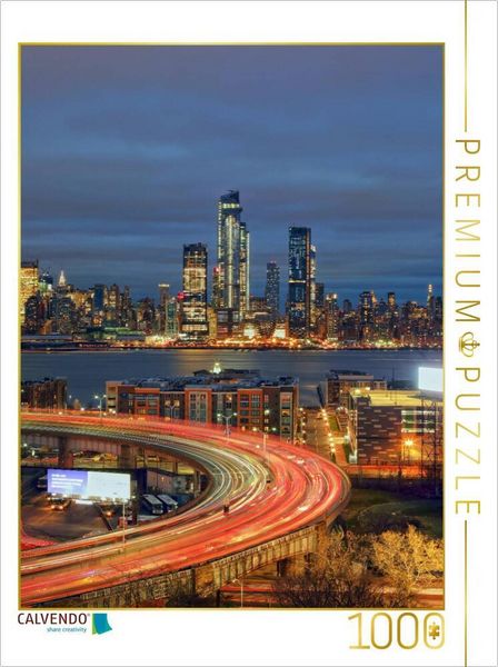 CALVENDO Puzzle Blick von New Jersey auf Hudson Yards | 1000 Teile Lege-Größe 64x48cm Foto-Puzzle für glückliche Stunden