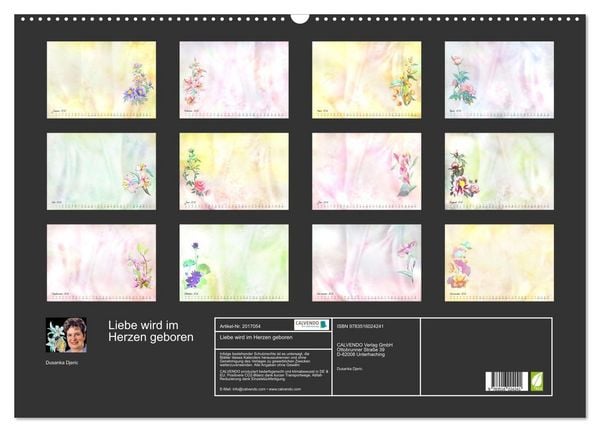 Produktbild: Liebe wird im Herzen geboren (Wandkalender 2026 DIN A2 quer), CALVENDO Monatskalender