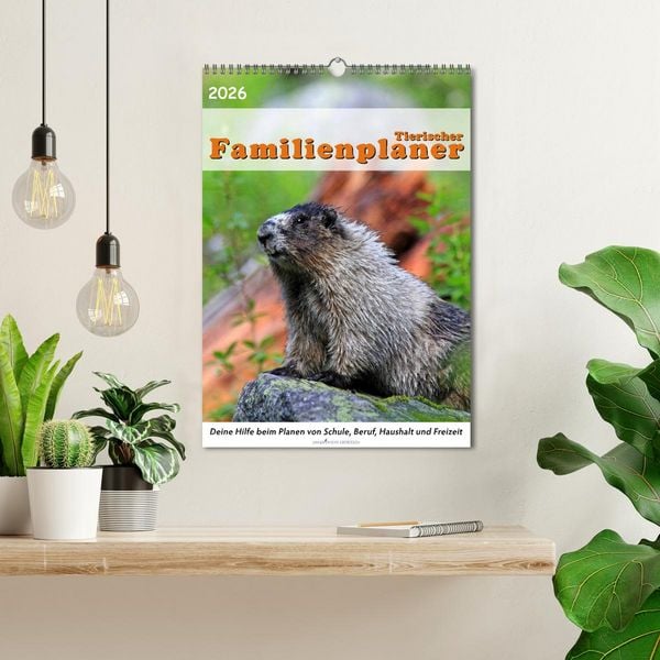 Produktbild: Tierischer Familienplaner (Wandkalender 2026 DIN A3 hoch), CALVENDO Monatskalender