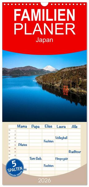 Produktbild: Familienplaner 2026 - Japan - zwischen Tradition und Moderne mit 5 Spalten (Wandkalender, 21 x 45 cm) CALVENDO