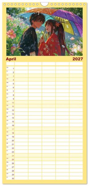 Produktbild: Familienplaner 2027 - Anime Kalender &ndash; Charaktere im Slice-of-Life Stil mit 5 Spalten (Wandkalender, 21 x 45 cm) CALVENDO