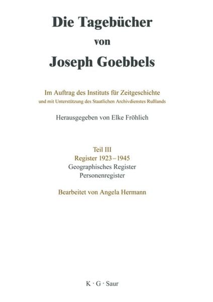 Produktbild: Geographisches Register und Personenregister