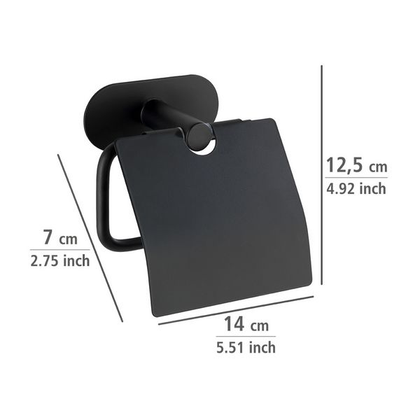 Produktbild: Turbo-Loc&reg; Toilettenpapierhalter mit Deckel Mod. Orea Black M., mit Deckel