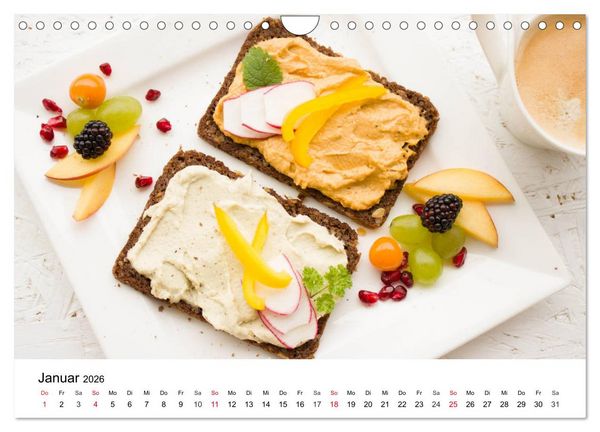 Produktbild: Vegane Gerichte. Abwechslungsreich, kreativ und k&ouml;stlich (Wandkalender 2026 DIN A4 quer), CALVENDO Monatskalender