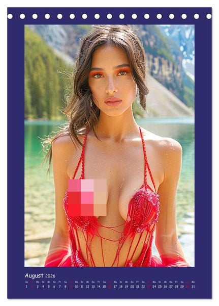 Produktbild: Sch&ouml;ne Dessous-Girls. Sinnliche Frauen am Wasser (Tischkalender 2026 DIN A5 hoch), CALVENDO Monatskalender