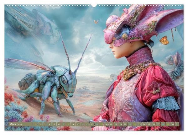 Produktbild: Insektenplanet - Surrealer Science-Fiction (Wandkalender 2026 DIN A2 quer), CALVENDO Monatskalender