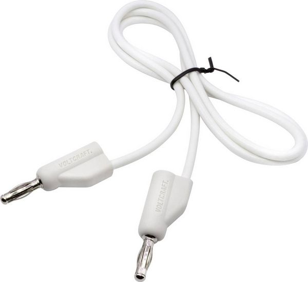 Produktbild: VOLTCRAFT MSB-300 Messleitung Lamellenstecker 4mm Silikon 0.50m Wei&szlig; 1St.