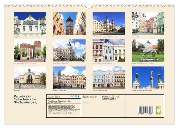 Produktbild: Pardubice in Tschechien - Ein Stadtspaziergang (Wandkalender 2026 DIN A3 quer), CALVENDO Monatskalender