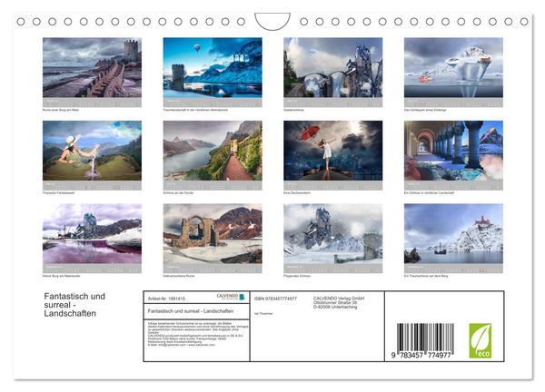 Produktbild: Fantastisch und surreal - Landschaften (Wandkalender 2026 DIN A4 quer), CALVENDO Monatskalender