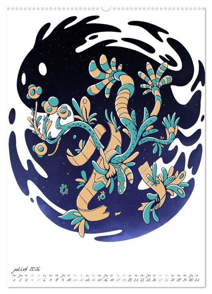 Produktbild: Plantes spatiales extraterrestres (Calendrier mural 2026 DIN A2 horizontal) calendrier de bureau