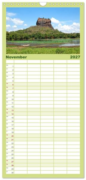 Produktbild: Familienplaner 2027 - Sri Lanka mit 5 Spalten (Wandkalender, 21 x 45 cm) CALVENDO