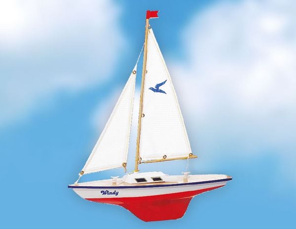 Voilier Windy 35x42 Cm – Günther Flugspiele, Prêt à Naviguer, Quille Lestée, Made In Germany