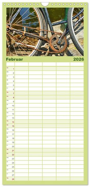 Produktbild: Familienplaner 2026 - Fahr mal wieder Fahrrad mit 5 Spalten (Wandkalender, 21 x 45 cm) CALVENDO
