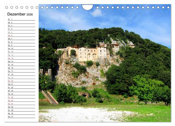 Produktbild: Franziskusweg - Camino di Assisi (Wandkalender 2026 DIN A4 quer), CALVENDO Monatskalender